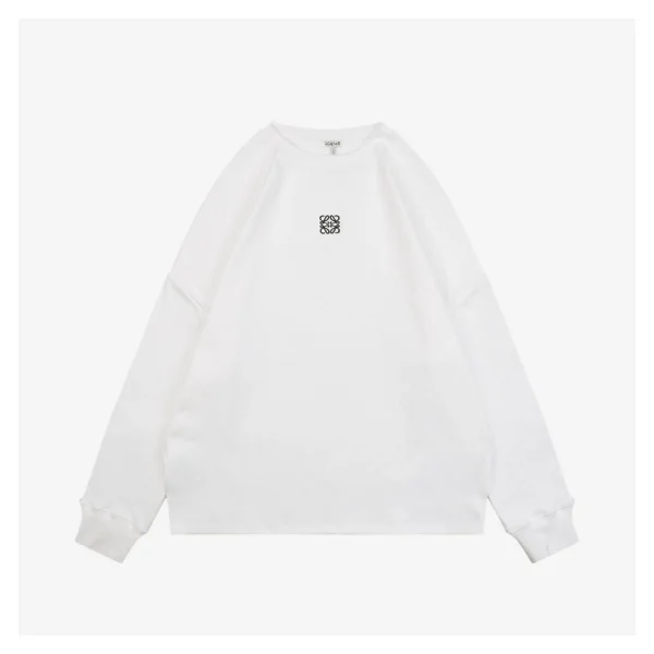 L Small Anagram Embroidery Crewneck Sweatshirt White Front side