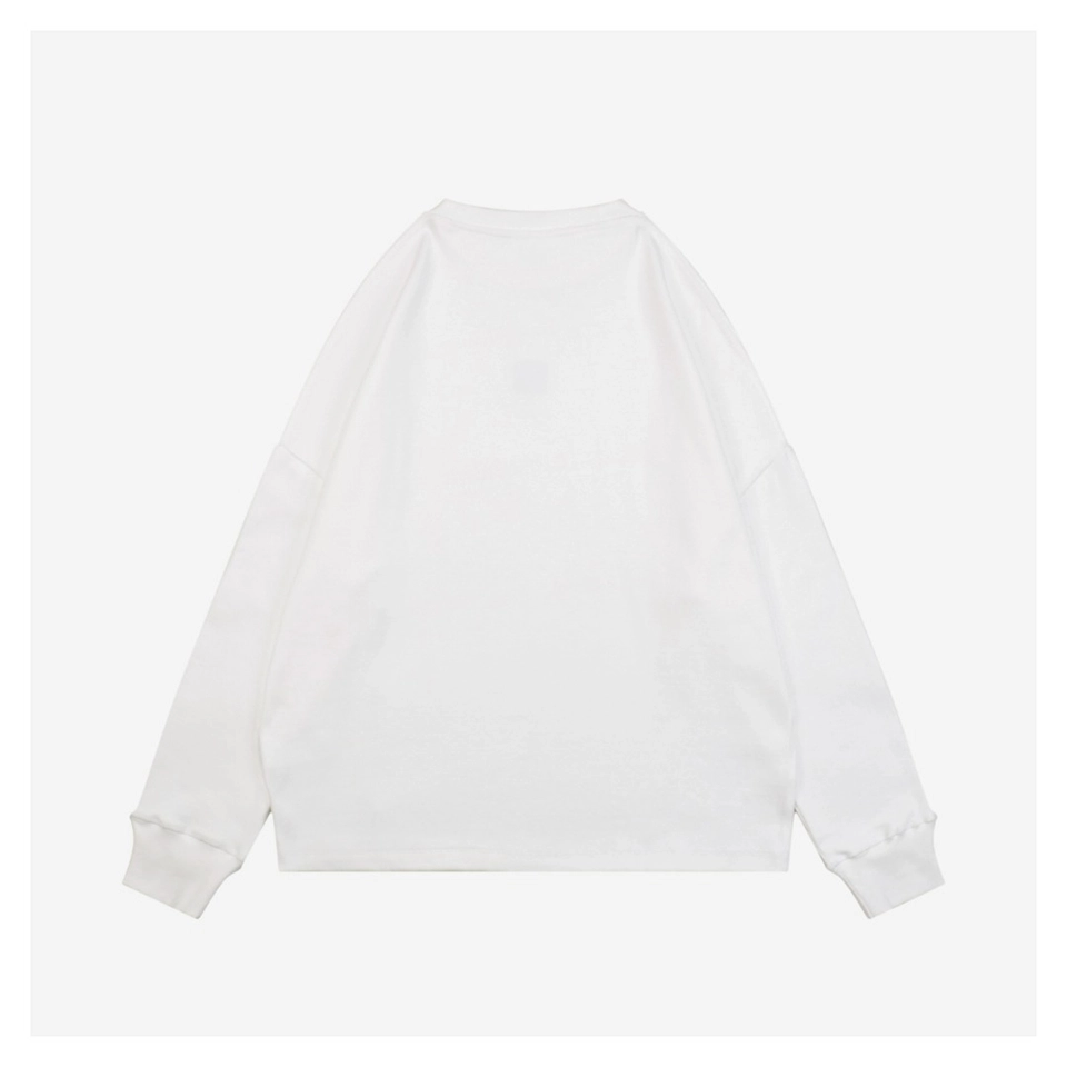 L Small Anagram Embroidery Crewneck Sweatshirt White Back side
