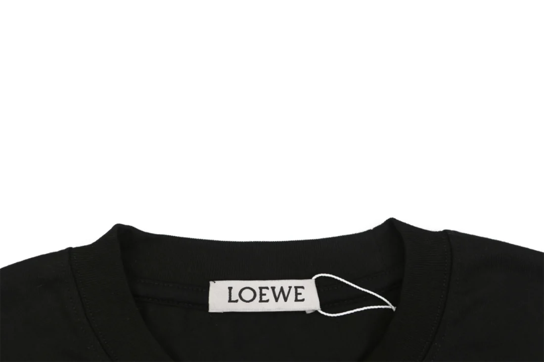 Loewe Hollow Logo Pocket Detail Shirt Black Collar