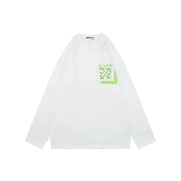 Loewe Hollow Logo Pocket Detail Shirt White Front view