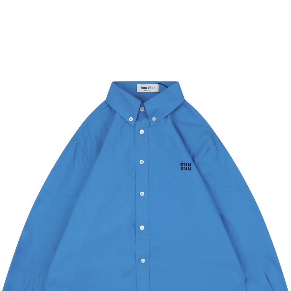 MM Boxyfit Logo Patch Shirt Blue