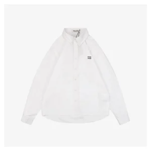 MM Boxyfit Logo Patch Shirt White Front side