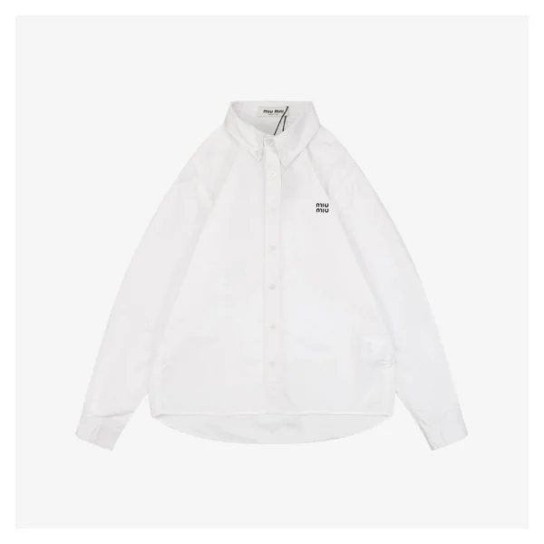 MM Boxyfit Logo Patch Shirt White Front side