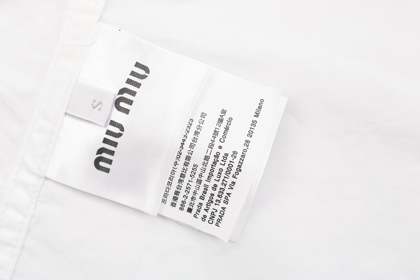 MM Boxyfit Logo Patch Shirt White Wash tag