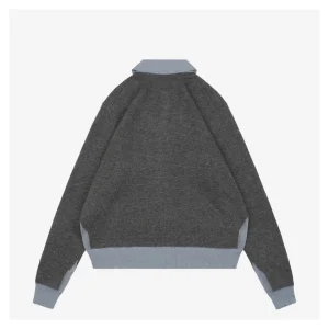 MM Color-Block Polo Collar Wool Sweater Back side