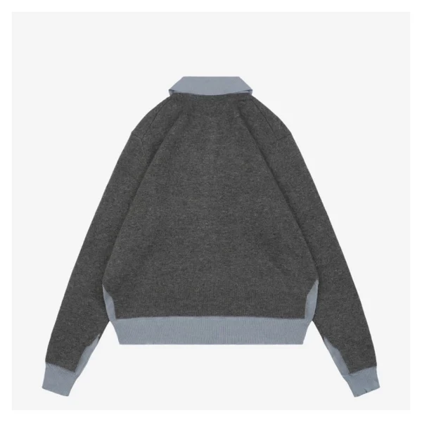 MM Color-Block Polo Collar Wool Sweater Back side