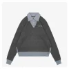 MM Color-Block Polo Collar Wool Sweater