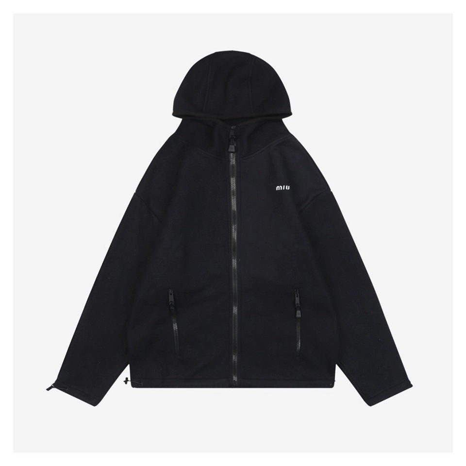 MM Logo Fleece Hoodie Jacket Front side
