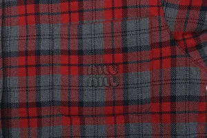 MM Logo Plaid Padded Jacket Logo