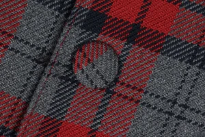 MM Logo Plaid Padded Jacket Button