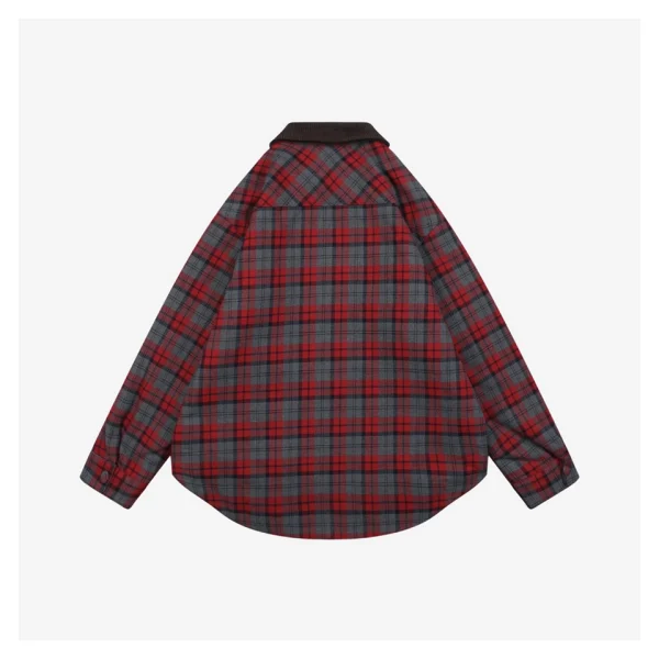 MM Logo Plaid Padded Jacket Back side