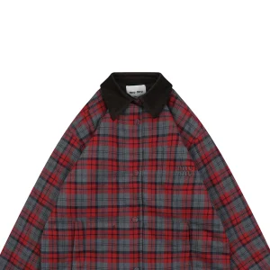 MM Logo Plaid Padded Jacket