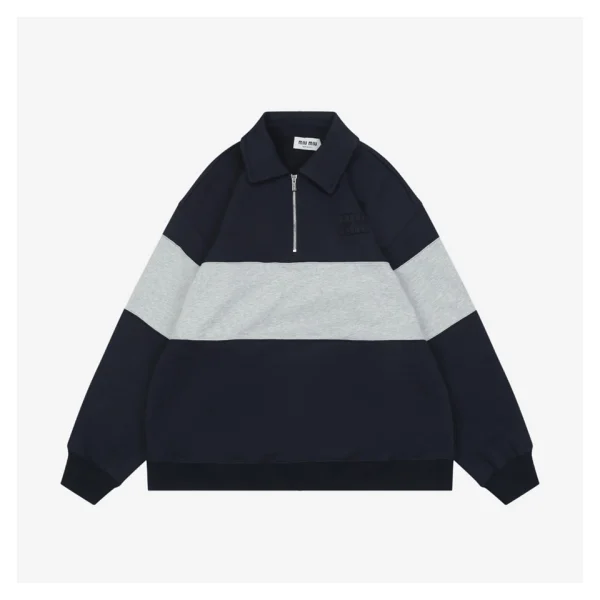 MM Patch Logo Half-Zip Colorblock Sweatshirt