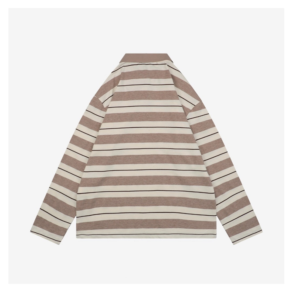 MM Striped Logo Patch Polo Shirt Khaki9.jpeg