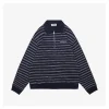 MM Striped Quarter-Zip Polo Sweatshirt