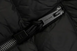 Miu Miu Hooded Down Black Jacket Zipper end