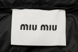 Miu Miu Hooded Down Black Jacket Logo tag