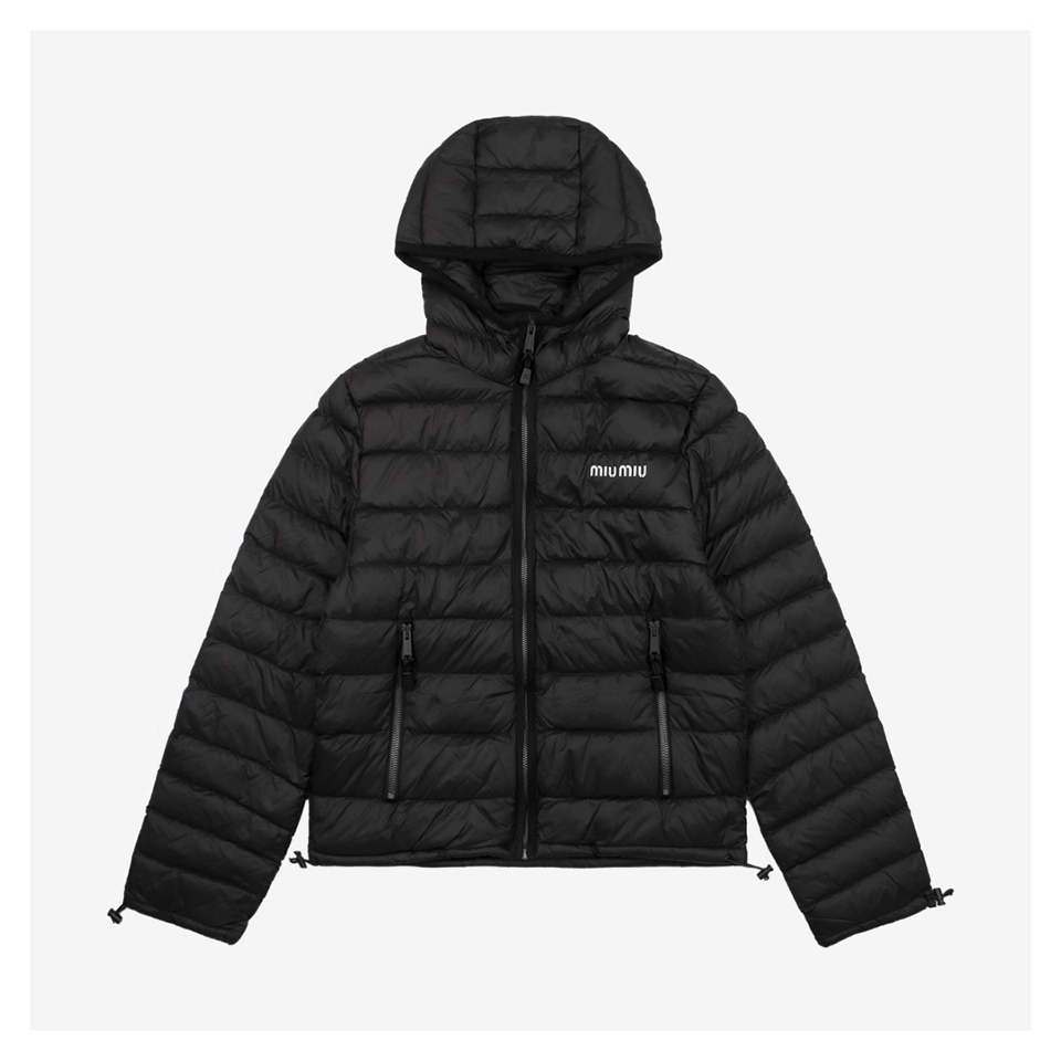 Miu Miu Hooded Down Black Jacket