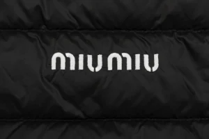 Miu Miu Hooded Down Black Jacket Logo