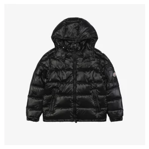 Moncler Maya Logo Patch Hooded Down Jacket