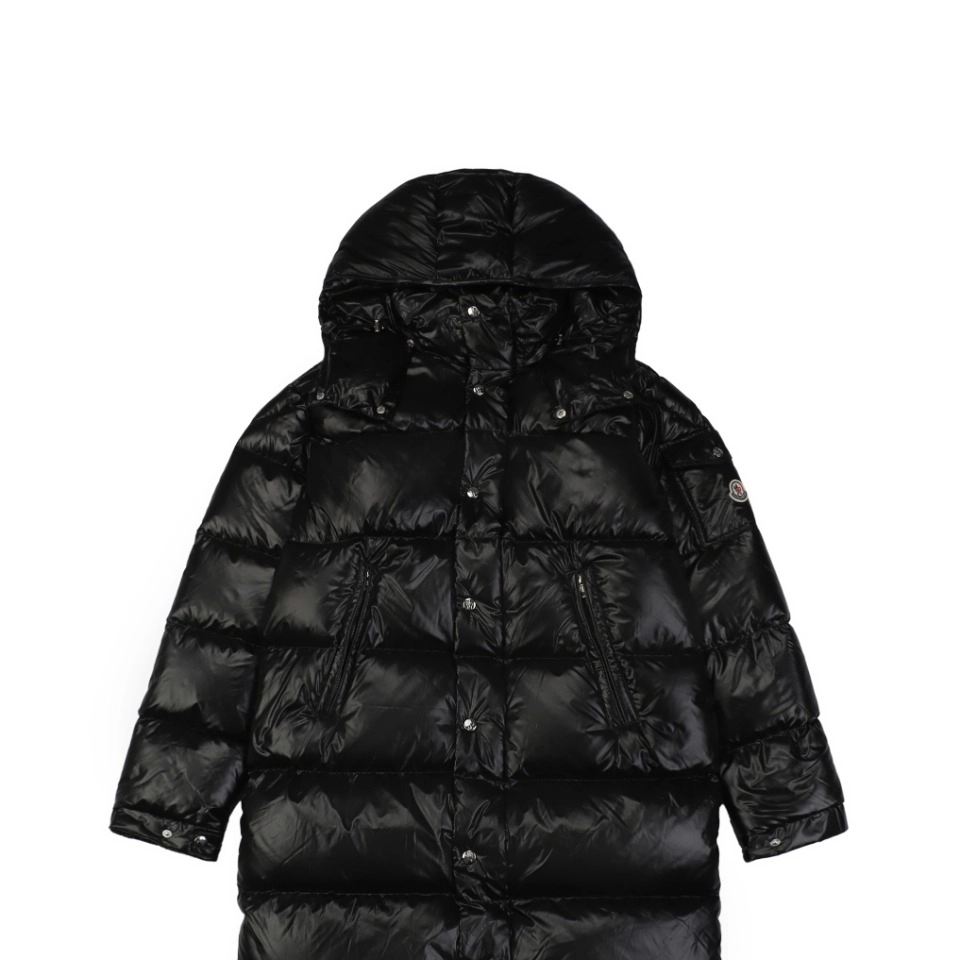 Moncler Maya Long Down Jacket in Black