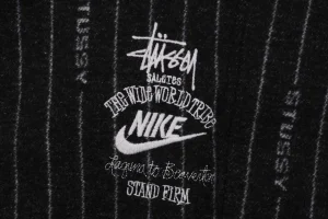 Nike x Stussy Striped Graffiti Pants Black Logo Print