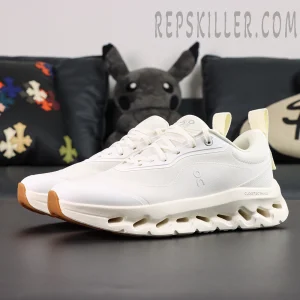 ON Loewe x Cloudtilt 2 ‘All White’ angled pair view highlighting sleek white upper and sculpted CloudTec Phase sole.