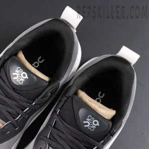 ON Loewe x Cloudtilt 2 ‘Black White’ top-down view highlighting black inner lining and branded insole.