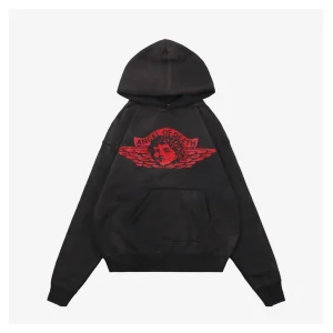 Saint Michael Angel of Death Vintage Washed Hoodie Front side