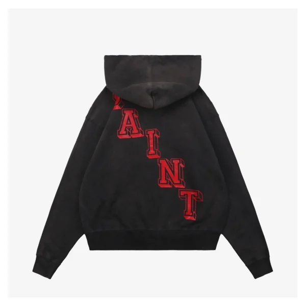 Saint Michael Angel of Death Vintage Washed Hoodie Back side