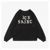 Saint Michael Gothic Flocked Lettering Crewneck Sweatshirt