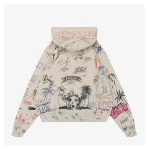 Saint Michael LA Diamond Allover Graffiti Hoodie Back side