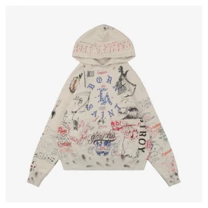 Saint Michael LA Diamond Allover Graffiti Hoodie
