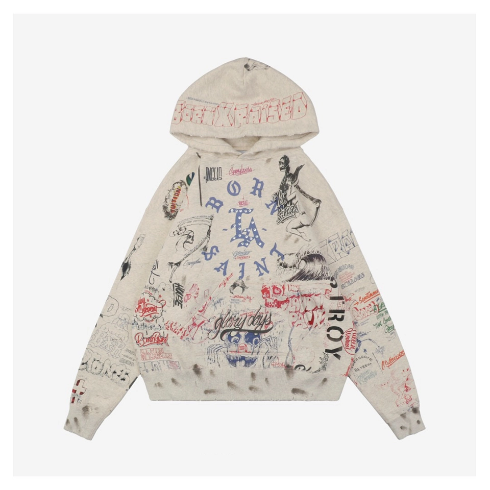 Saint Michael LA Diamond Allover Graffiti Hoodie