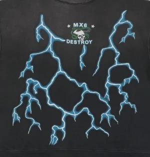 Saint Michael Medusa Lightning Graphic Crewneck Sweatshirt Back side Print