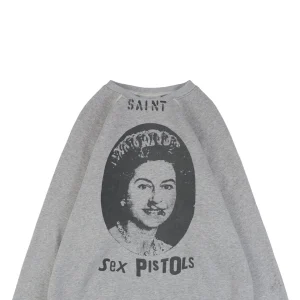 Saint Michael Queen Elizabeth Sex Pistols Distressed Shirt