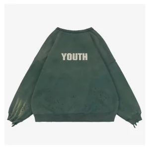 Saint Michael YOUTH Distressed Print Crewneck Sweatshirt Back side
