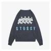 Stussy Surfer Graphic Knit Sweater (Dark Grey/Beige)