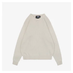 Stussy Surfer Graphic Knit Sweater Beige Front side
