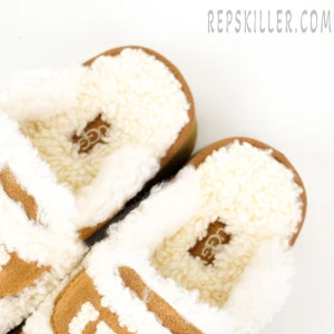 Violet Shearling Platform Slipper Chestnut