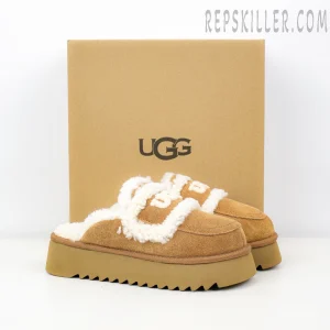 Violet Shearling Platform Slipper Chestnut9