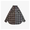 We11done Plaid Panel Embroidered Shirt