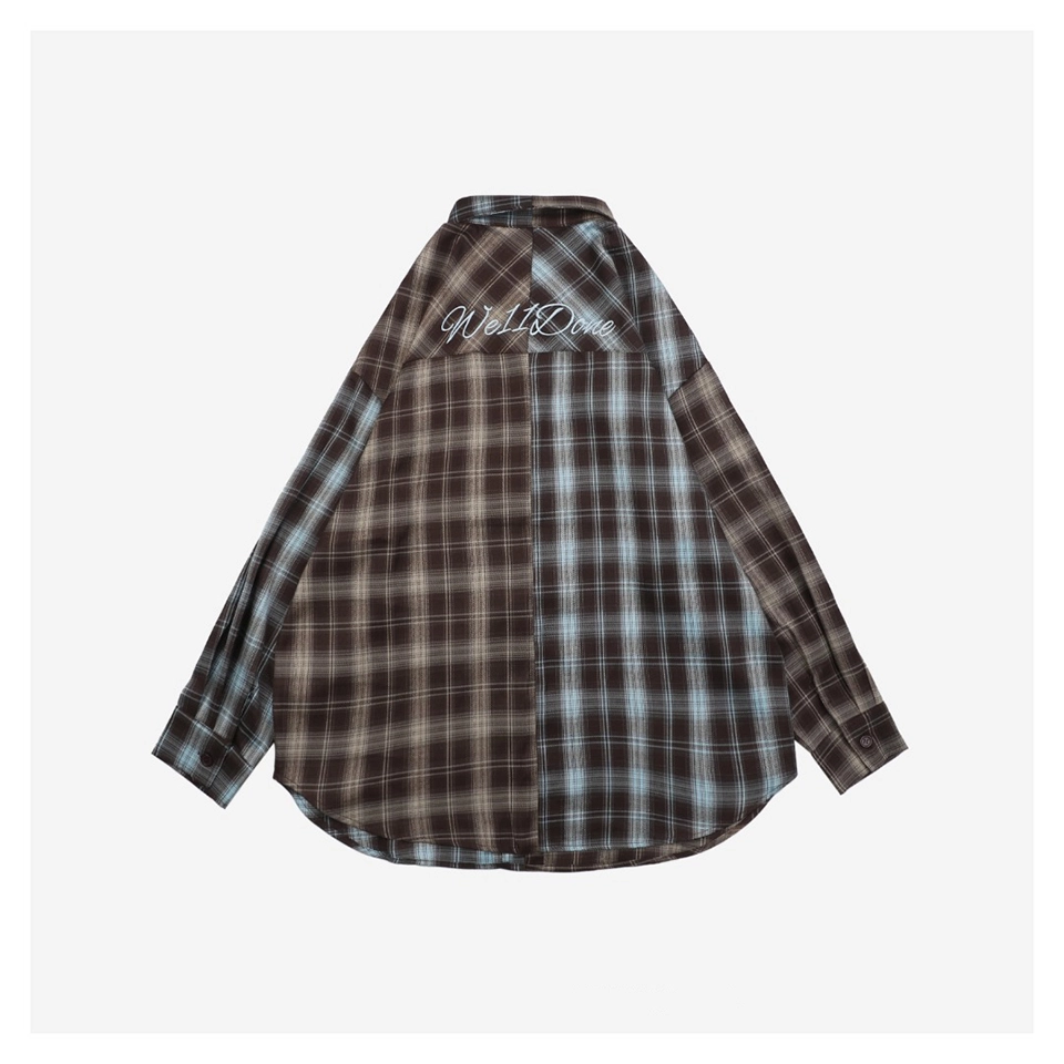 We11done Plaid Panel Embroidered Shirt Back side