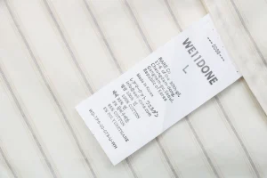 We11done Striped Tie-Detail Shirt Wash tag