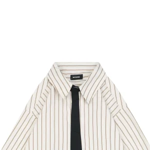 We11done Striped Tie-Detail Shirt