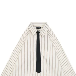 We11done Striped Tie-Detail Shirt