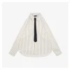 We11done Striped Tie-Detail Shirt