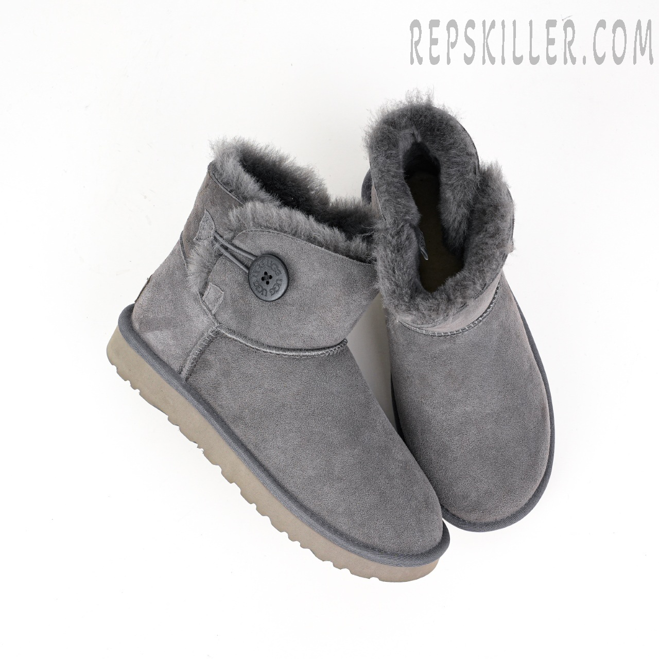 Wmns Mini Bailey Button II Boot Grey