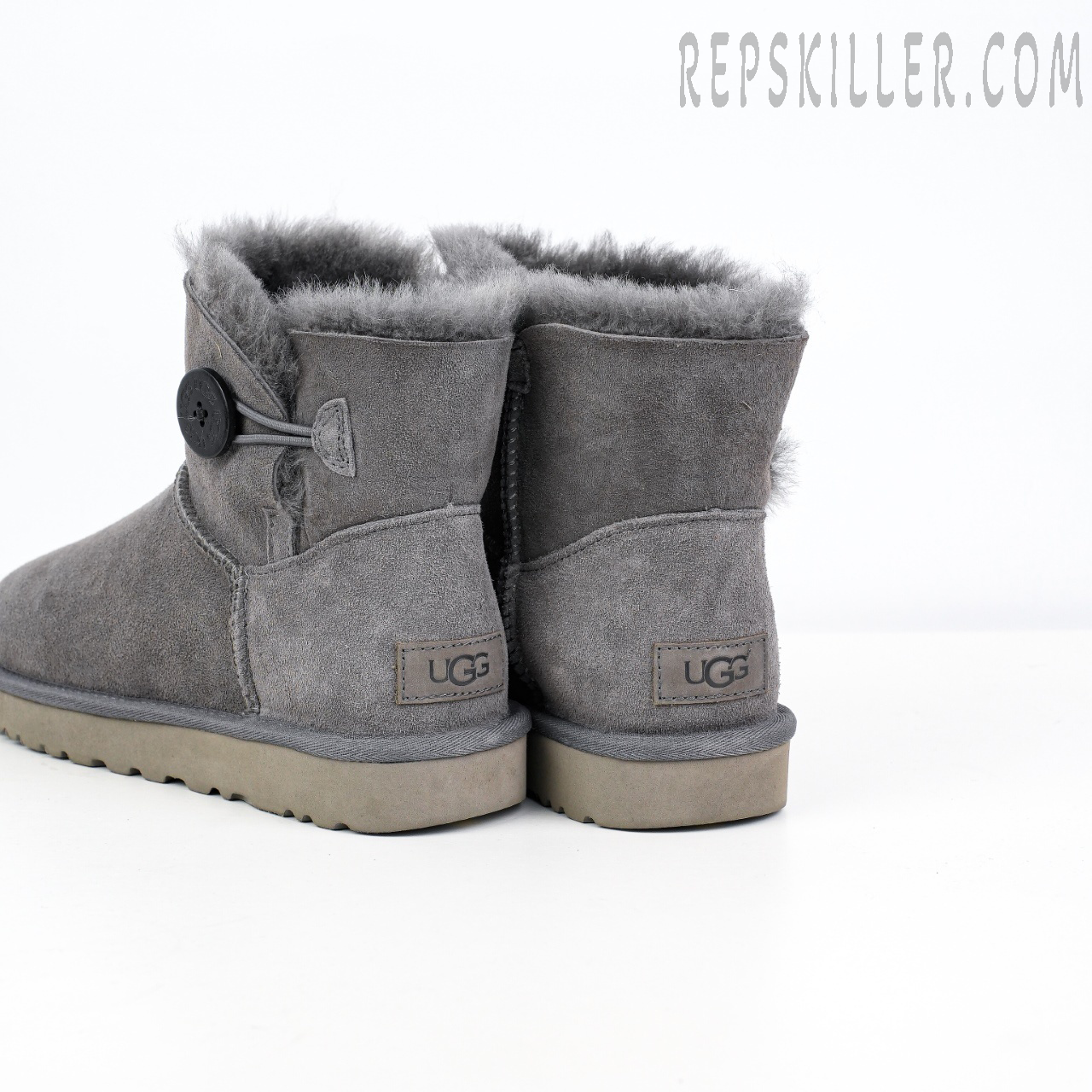 Wmns Mini Bailey Button II Boot Grey Heels