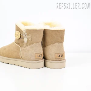 Wmns Mini Bailey Button II Boot Sand Beige Heels